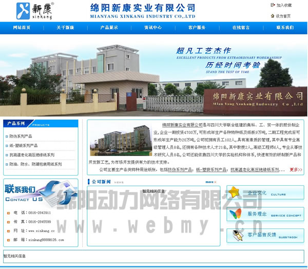 新康实业有限公司,绵阳公司网站建设